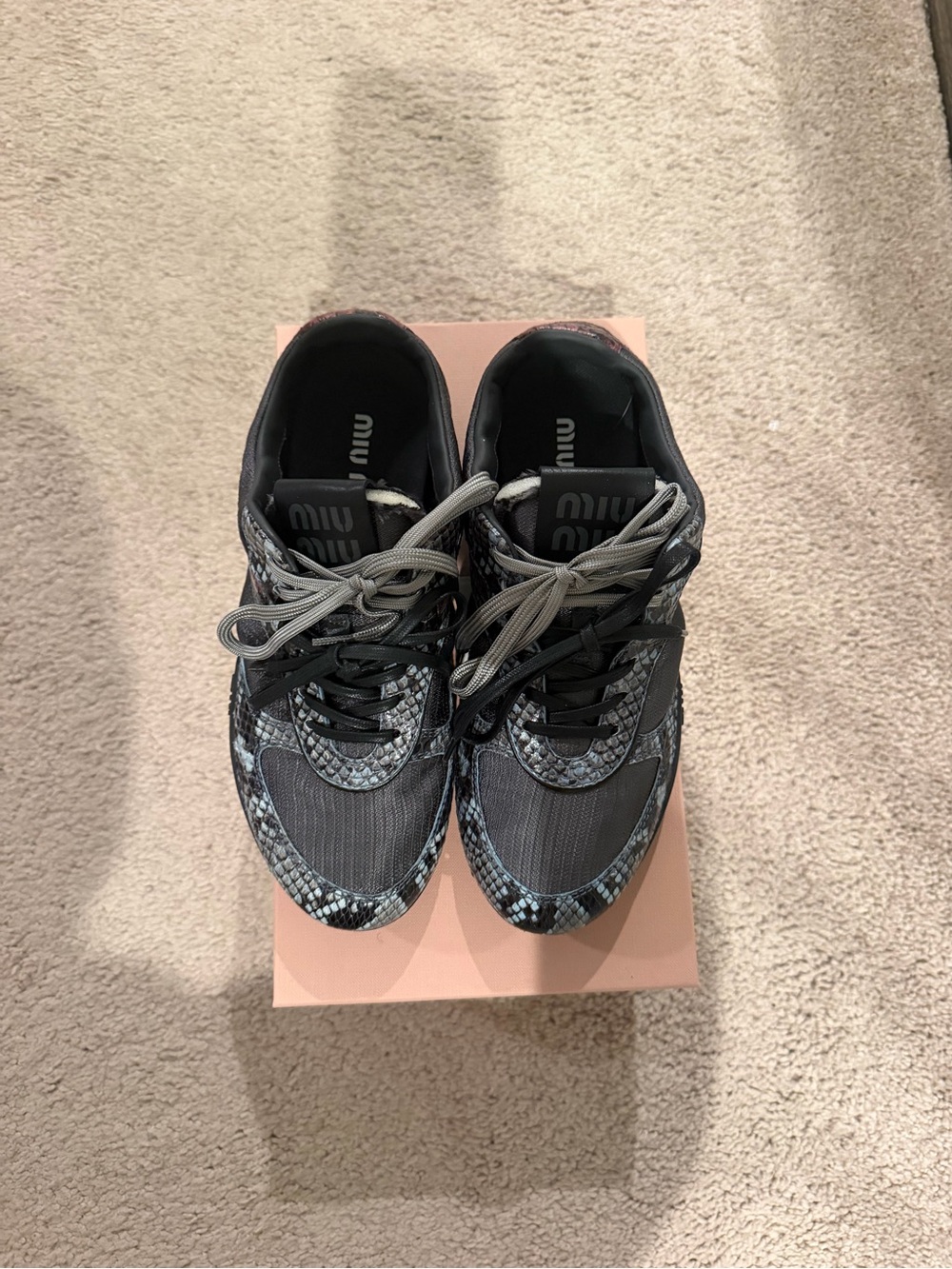 Miu Miu Women’s Snake Embossed Sneakers